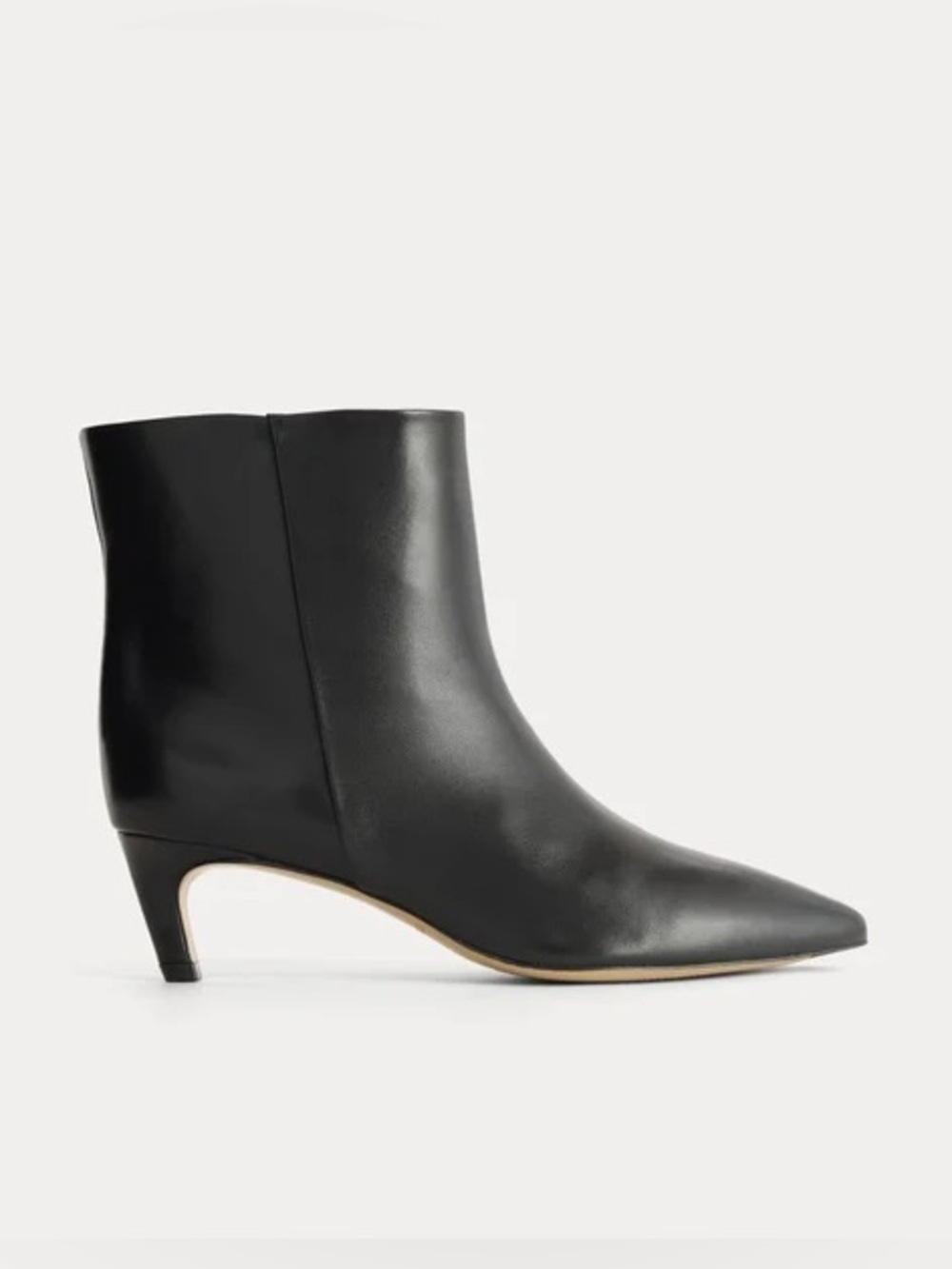 Everlane Studio Black Leather Ankle Bootie Kitten Heel Size 9